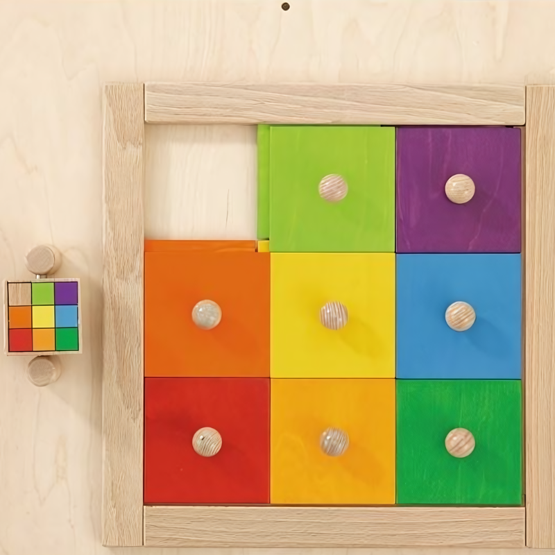 HABA Pro Colorful Squares Sensory Wall Close Up