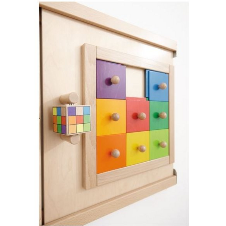 HABA Pro Colorful Squares Sensory Wall Side View