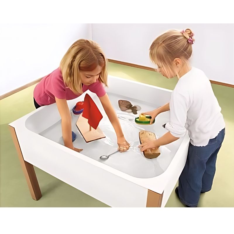 HABA Pro Water & Sand Table with Drain - Top View Two Kids Active Play
