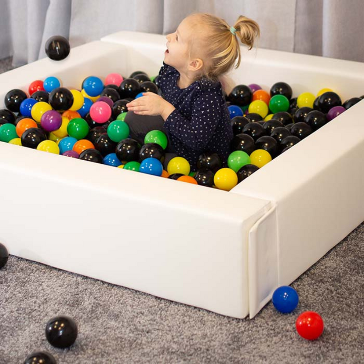 IGLU Soft Play Square Ball Pit - Ball Play Heaven White Ball Pit Child Play