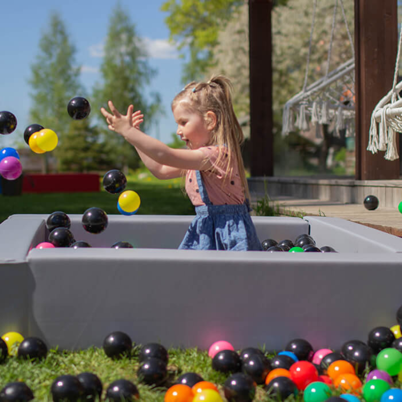 IGLU Soft Play Square Ball Pit - Ball Play Heaven Grey Pit Child Play