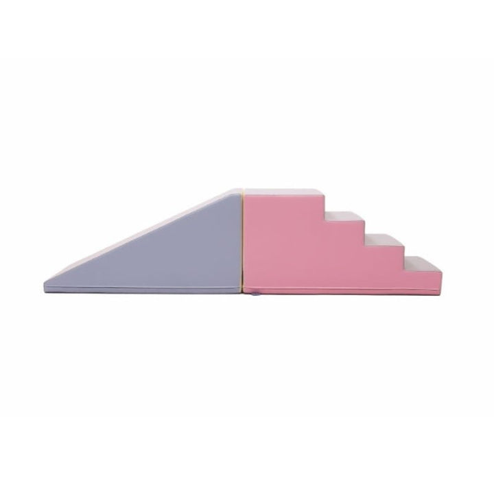 IGLU Soft Play Step and Slide Set - Mega Fun Slider - Light Pastel Clean Side View