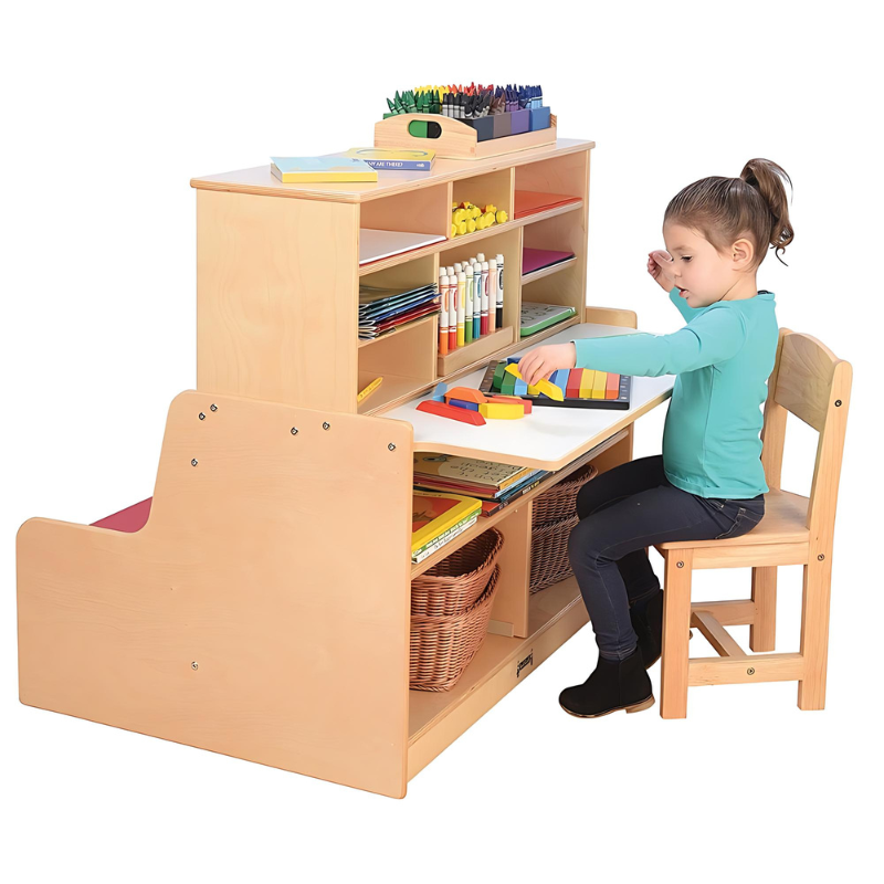 Jonti Craft Literacy Station Child Using the Desk