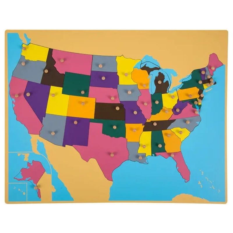 Kinderhuis Geography Cabinet with 8 Puzzles - Central America Map
