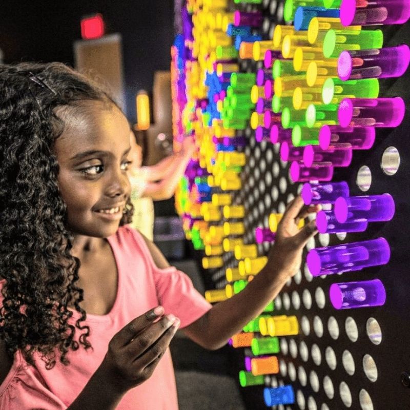 LiteZilla Giant Lite Brite - Side Close Up View Girl Active Play