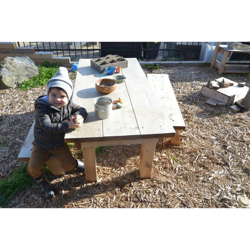 ONPPre-SchoolProjectTableandBenches - kid sitting on the bench
