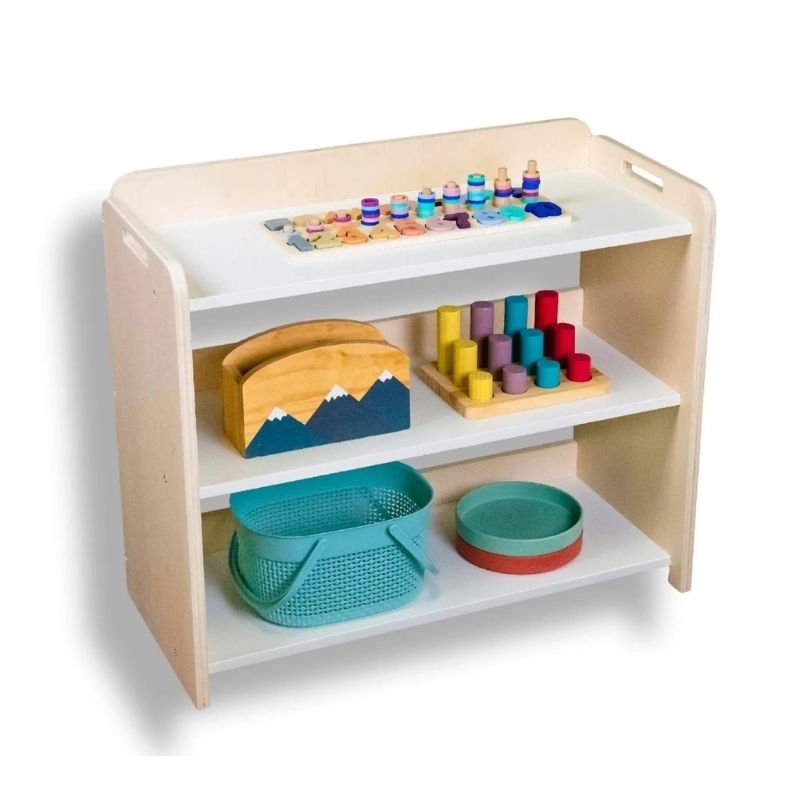 Sapiens Child - BANANA - Montessori Shelf with Borders - Clean Front View 