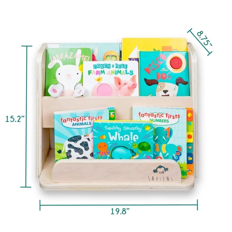 Sapiens Child - GUAVA - Montessori Bookshelf - Detailed Dimension 