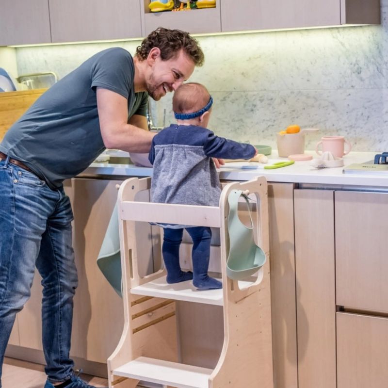 Sapiens Child - KIWI - Kitchen Tower,  Activity and Learning Stool - Father And Child
