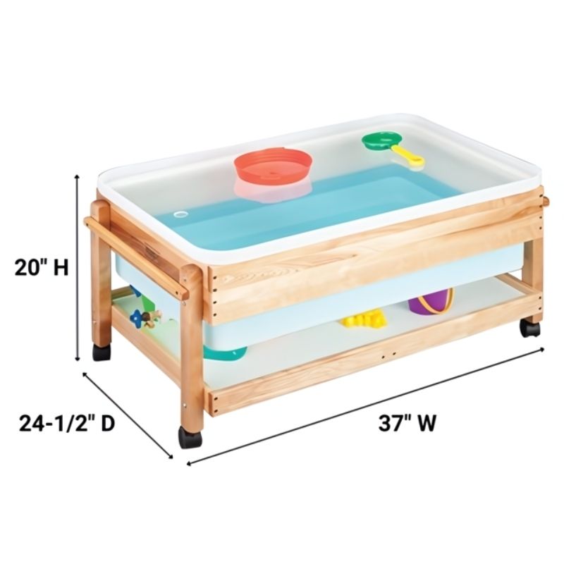 Stock Wooden Premium Sand and Water Centre, Large - Detailed Dimension
