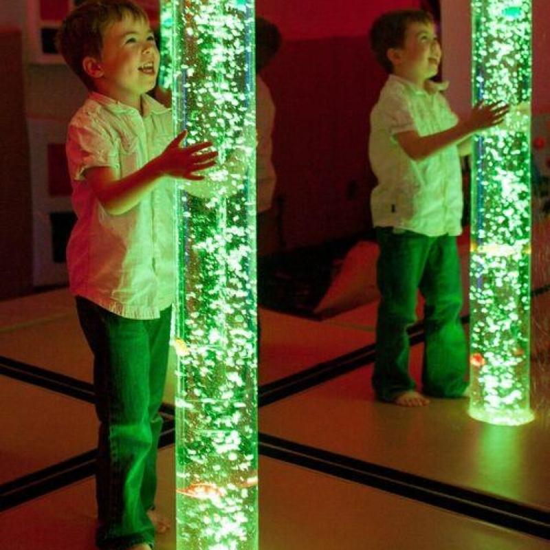 TFH Aquarium Bubble Tube - 6" Diameter - Child active play holding tube in green light
