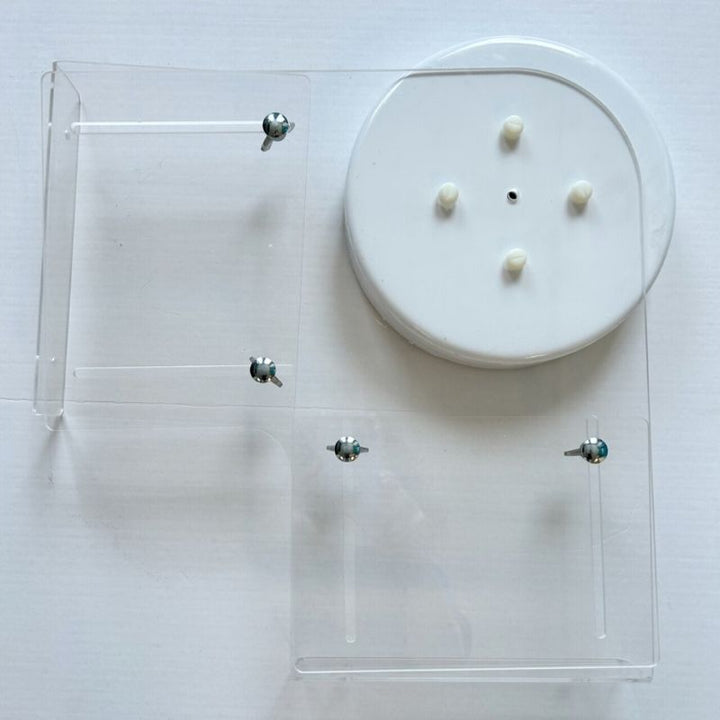 TFH Bubble Tube Bracket - For 8" Diameter Tubes - Close up view corner wall variant