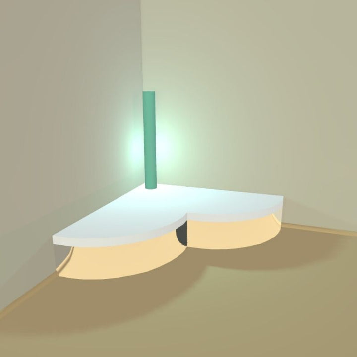 TFH Bubble Tube Corner Seat Base - 1 Hole - Room corner view 