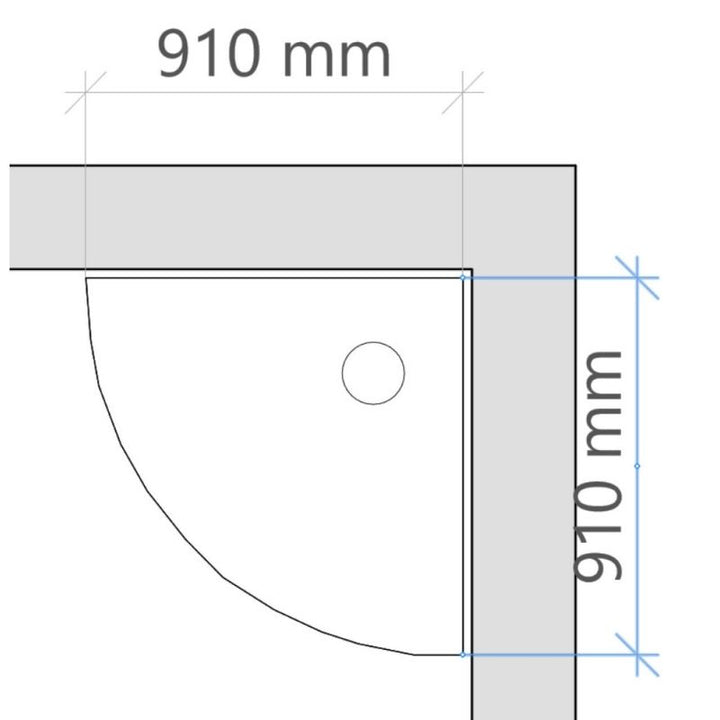 TFH Bubble Tube Corner Seat Base - 1 Hole - Top corner view details in sketch 