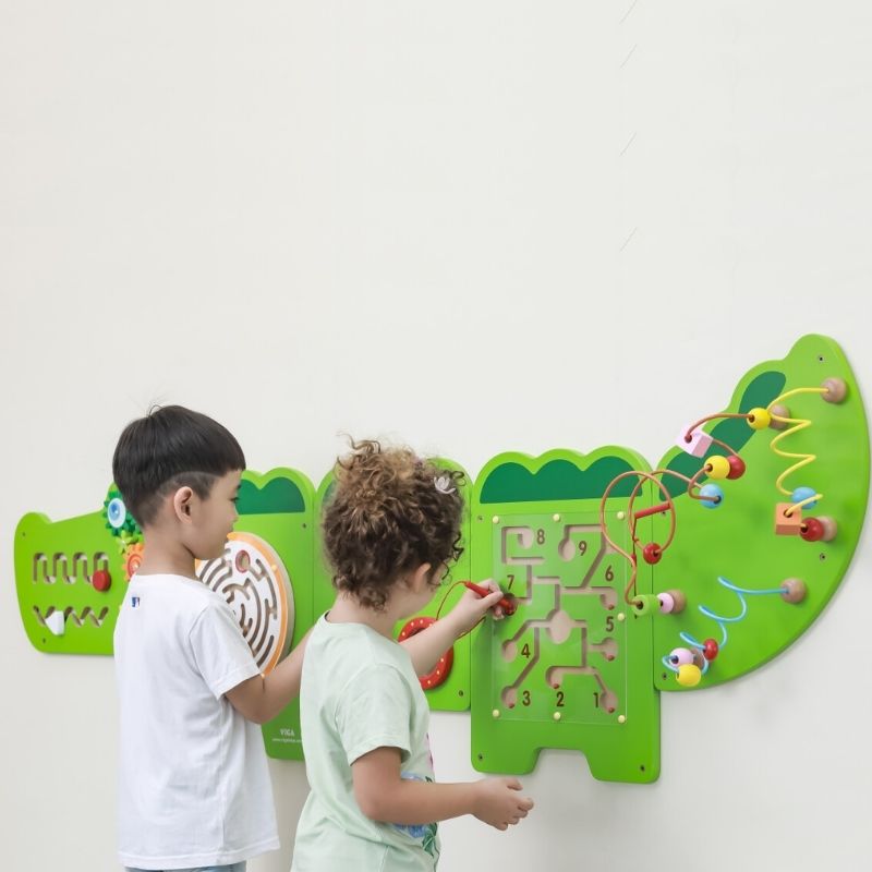 TFH Crocodile Activity Wall Panel - Two kids active play