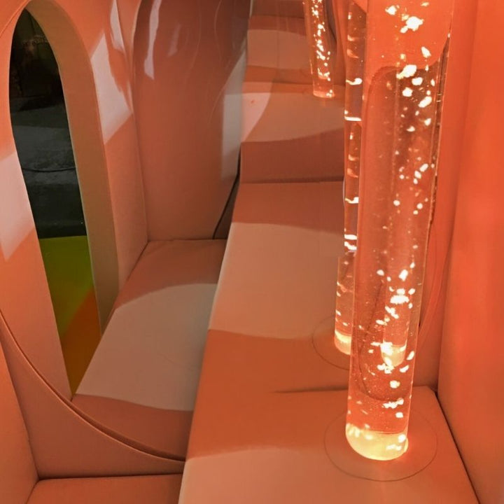 TFH Deluxe Portable Sensory Den - w/ Bubble Tube - Landscape view orange background