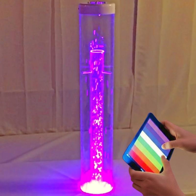 TFH Genie Whirlwind Tube and Base Kit - Waterless - Landscape view purple light and a controller on hand