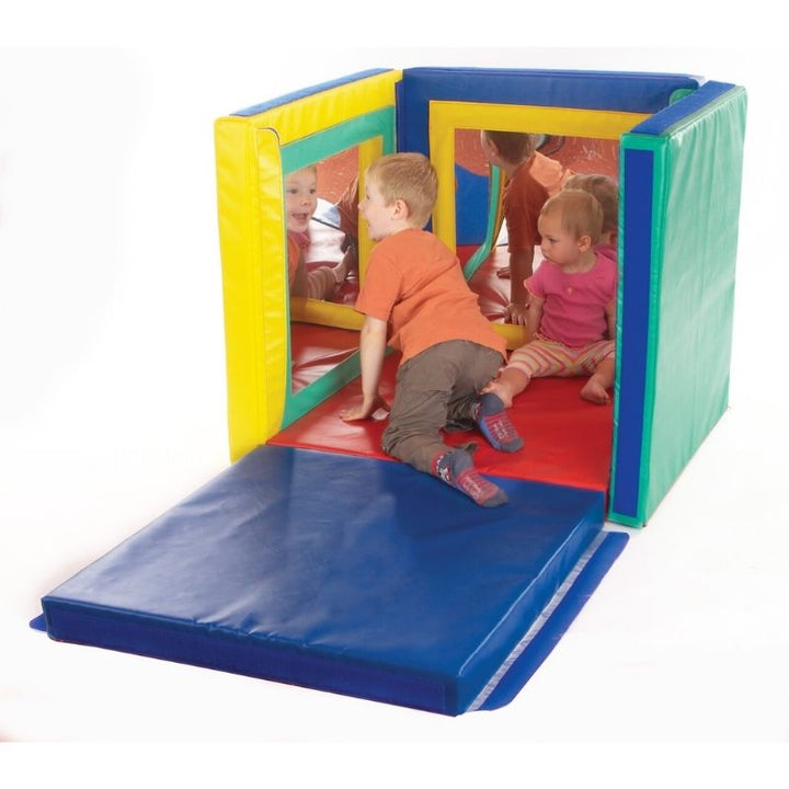 TFH Giant Folding Mirror Den - Kids playing inside the cube