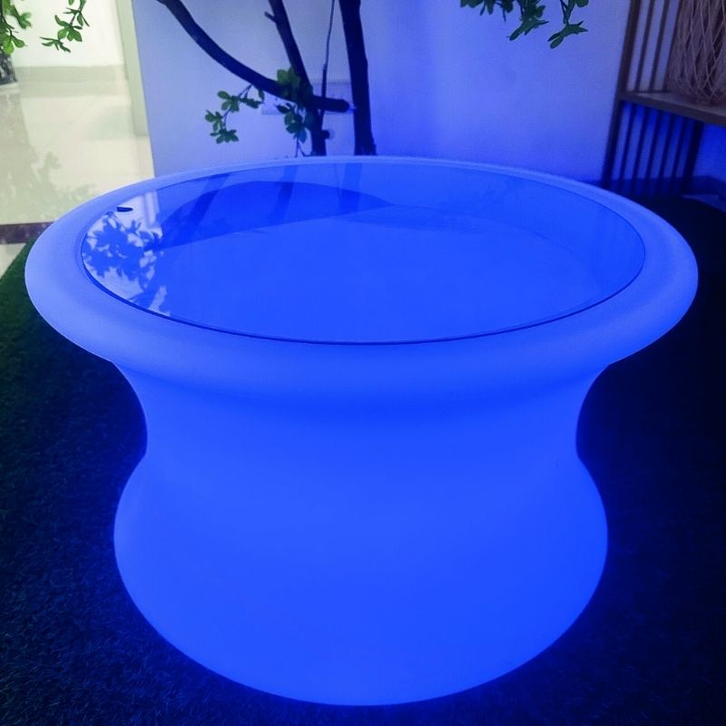 TFH Illuminated Sensory Messy Mood Table - Landscape view in glowing blue