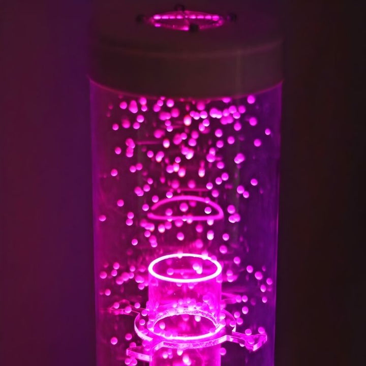 TFH Interactive Hurricane Tube - 6" Diameter - Waterless - Close up view pink light
