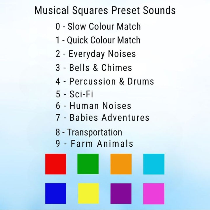 TFH Interactive Musical Squares - Detailed preset sounds