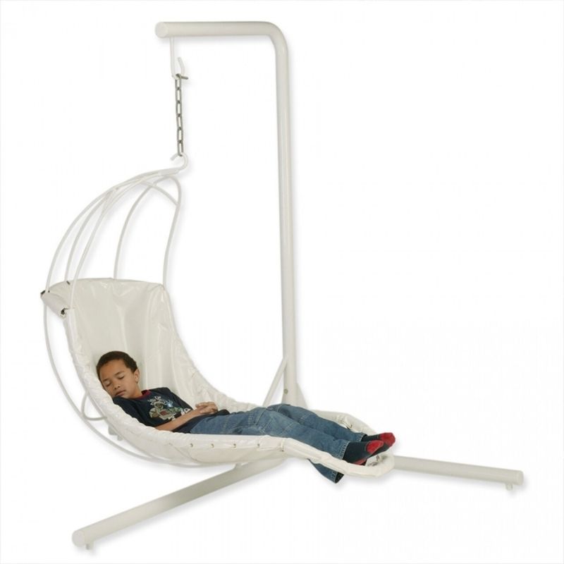 TFH L Shape Corner Stand for Swaying Banana Leaf Chair - Clean landscape view with kid sleeping