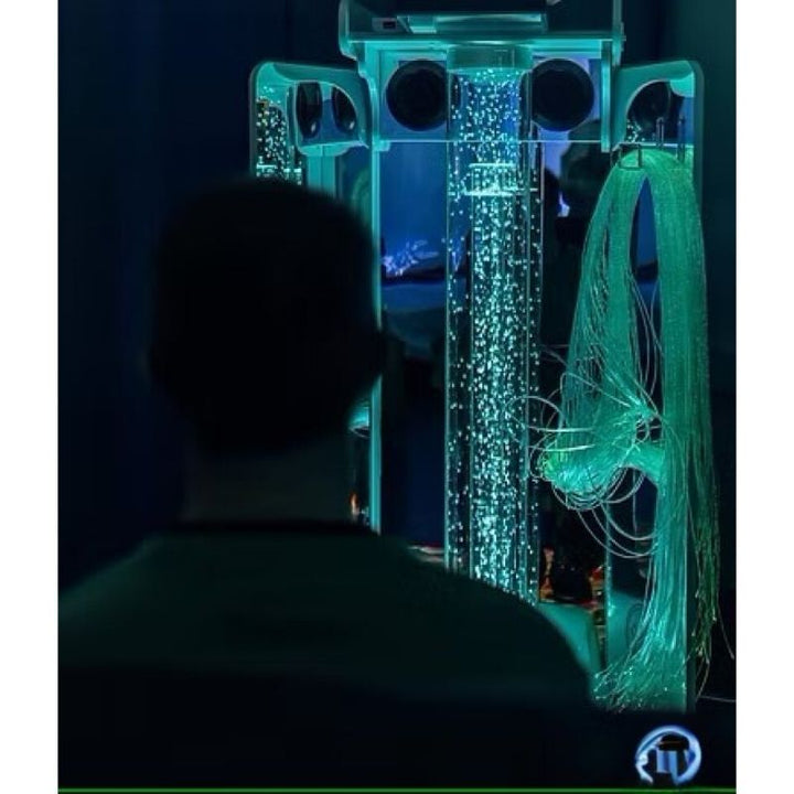 TFHMobileSensoryCart-Waterless_1 - Man looking at the tube