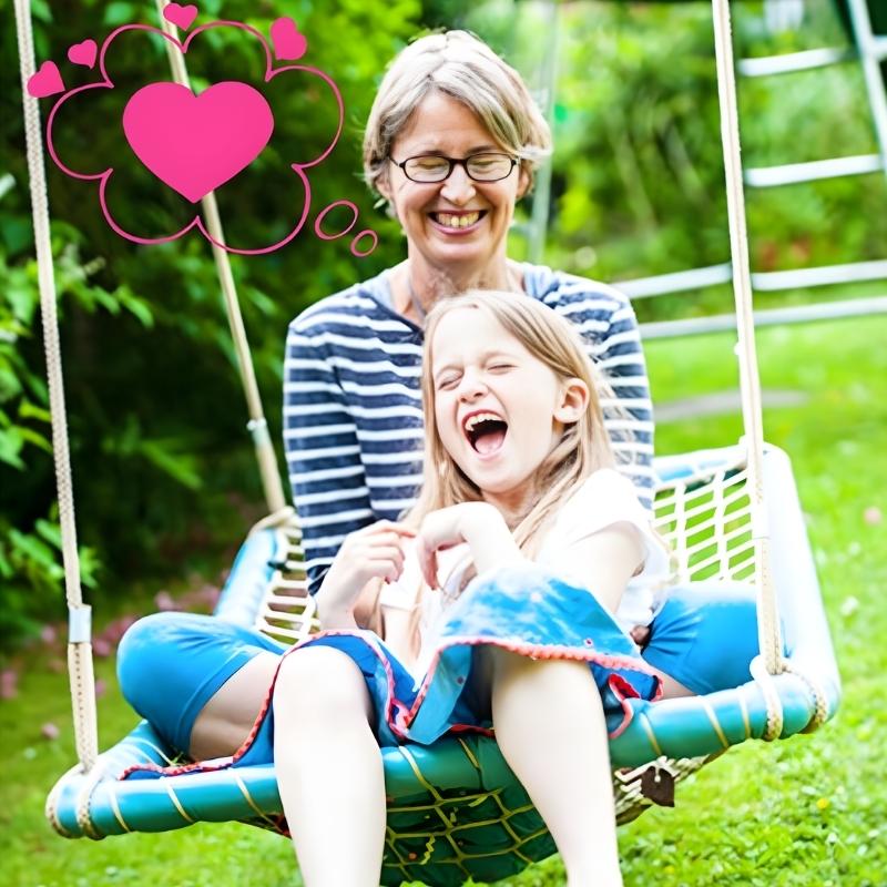 TFH Sky Cruiser Net Swing - Mom and child active play on the swing