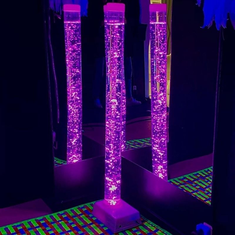 TFH Small Bubble Tube - 4" Wide - Corner room view purple light 