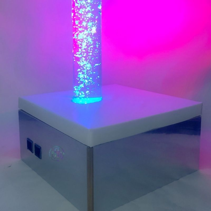 TFH Square Podium Base - Corner view pinkish light