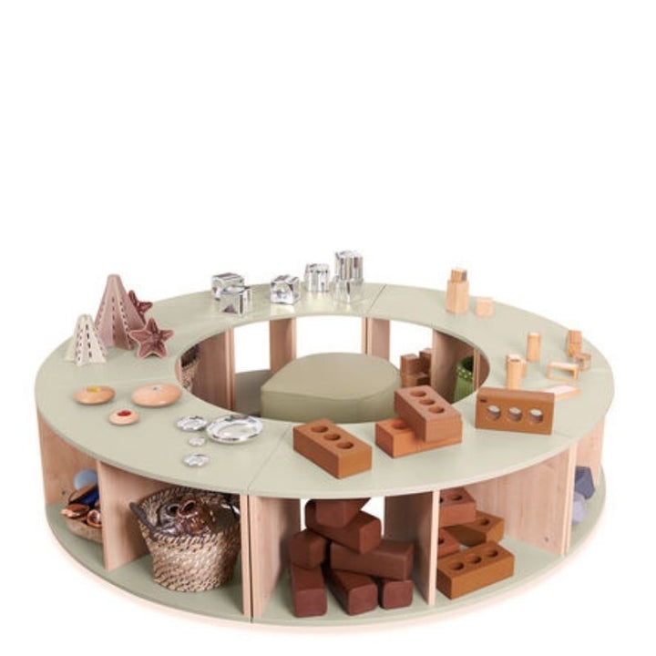 TTS Elements Sage Toddler Low Curved Storage Unit - Landscape View Full Cirle