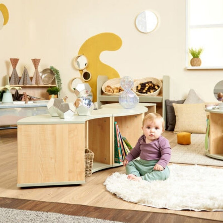 TTS Elements Sage Toddler Low Curved Storage Unit - Landscape View Child Active Play Second