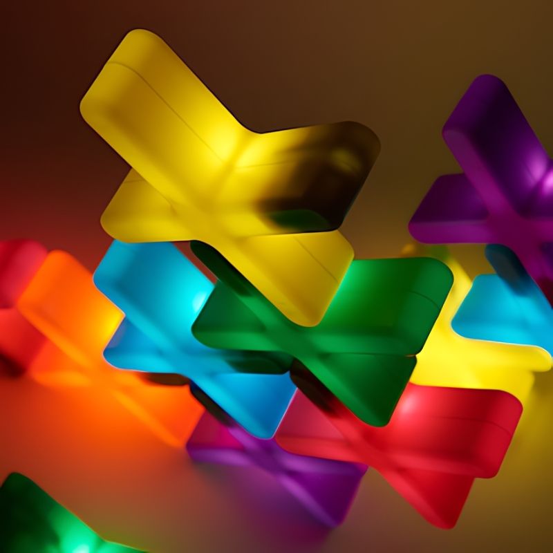 TTS Glow Crosses Small - 12 Pack - Close Up View 
