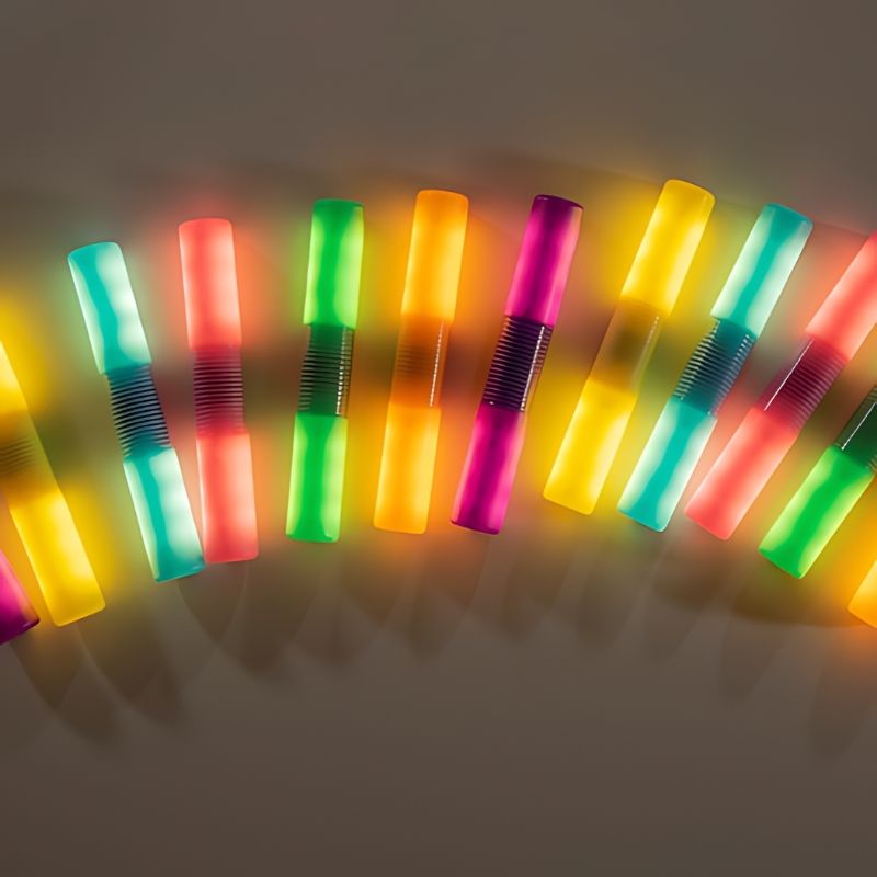 TTS Light Up Glow Cylinders - Top View 
