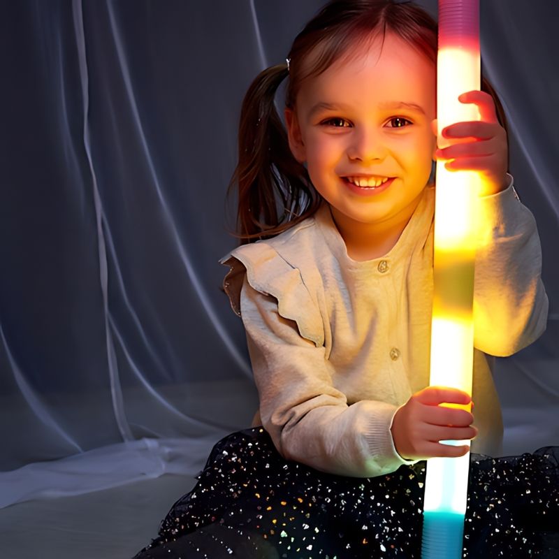 TTS Light Up Glow Cylinders - Child Active Play Smile
