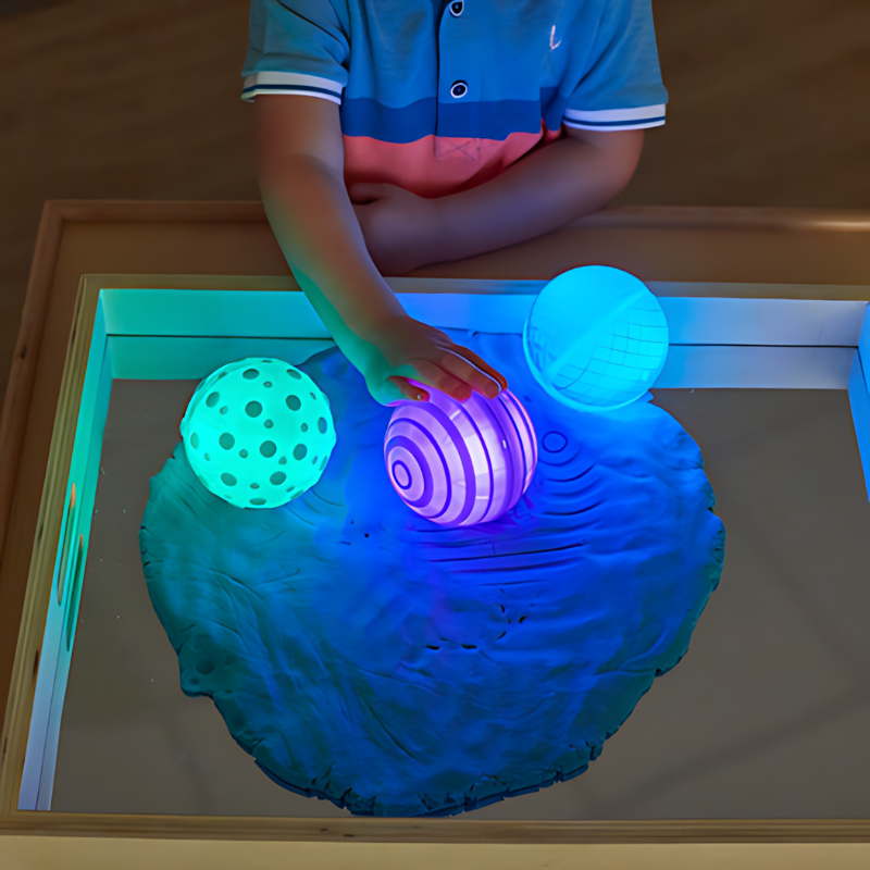 TTS Light Up Tactile Glow Spheres Top View Touch