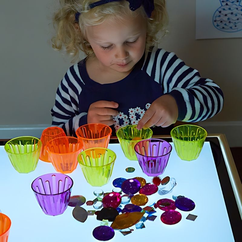 TTS Lightbox Activity Acrylic Stacking Clever Cups - 20 Pack - Child Active Play 

