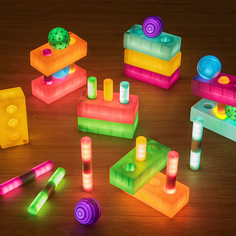 TTS Light up Glow Spheres, Cylinders and Bricks Complete