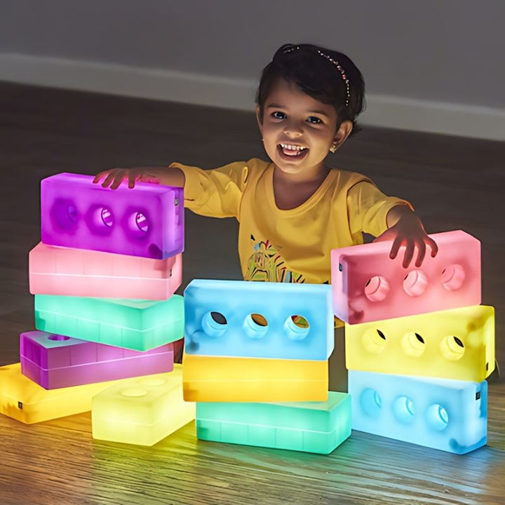 TTS Light up Glow Spheres, Cylinders and Bricks - Girl Active Play Bricks
