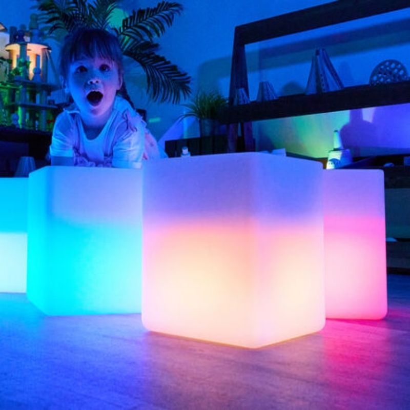 TTS Messy Play Glow Cube - Set of 4 Child Active Play Four Cubes Indoor