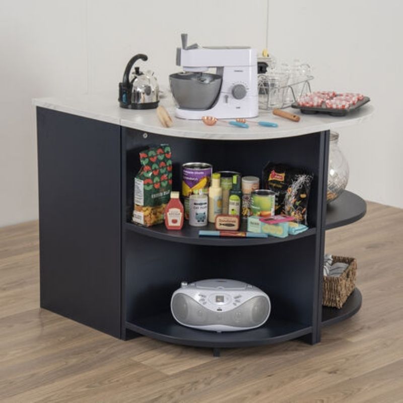 TTS Modern Living Kitchen Island Set - Navy - Landscape View Filled With Stocks