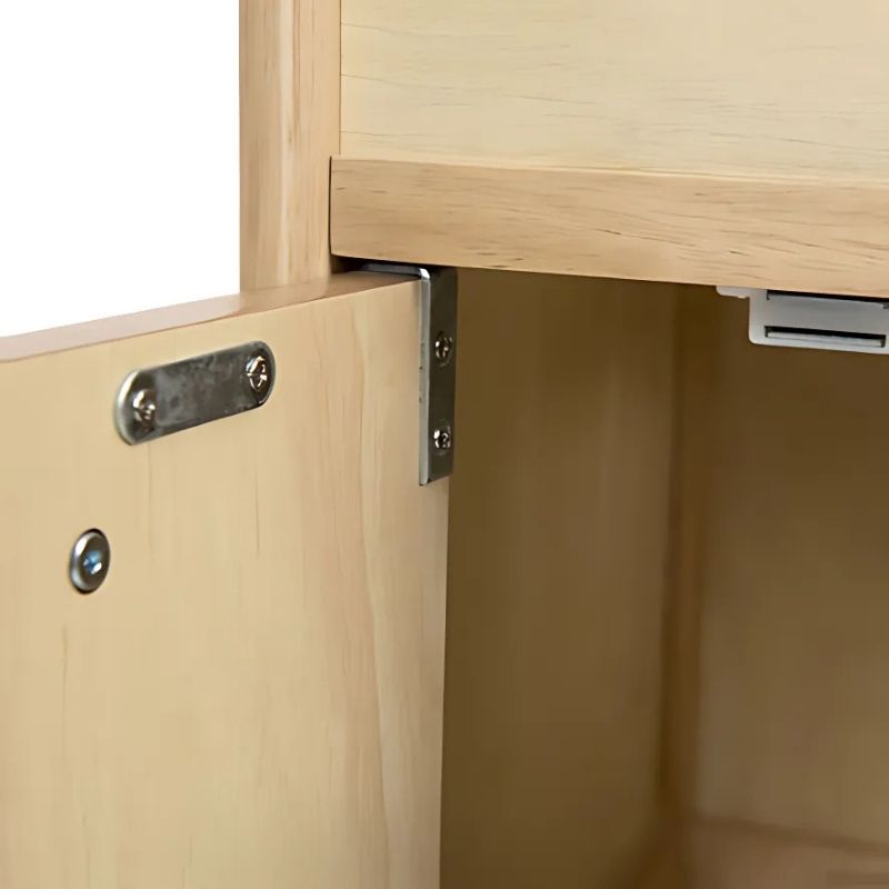 TTS Toddler Wooden Kitchen Units - Close Up View Left Cabinet Door Open