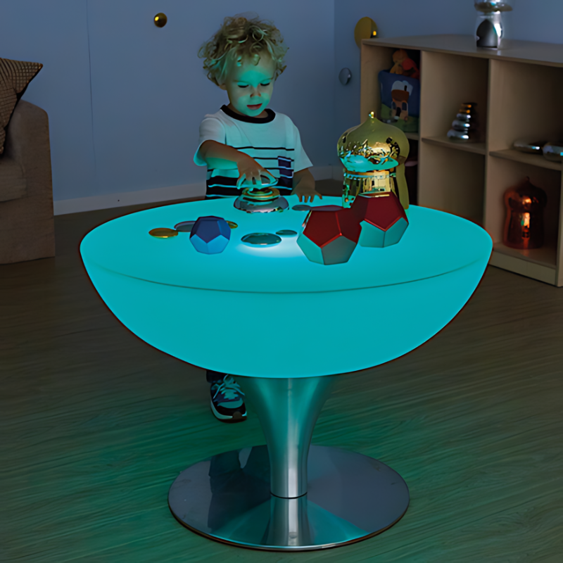 TTS Round Light Up Colour Changing Glow Table Greenish