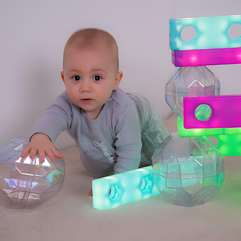 TTS Stack and Build Glow Blocks Baby Active Play