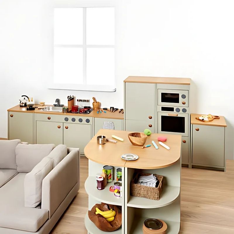 TTS Modern Living Kitchen Island Set Sage - Landscape View Indoor Set