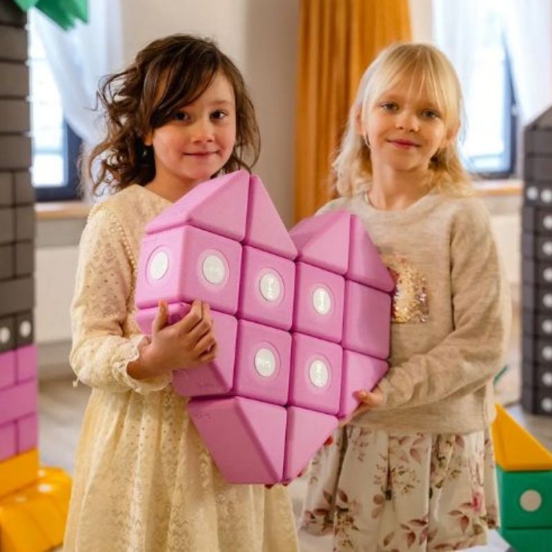 TUKI Big Magnetic Blocks Set - Smart 10 - Two Girls Active Play With Heart
