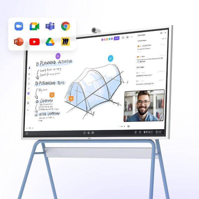 Vibe Board S1 - All-In-One Interactive Display & Whiteboard - Clean Landscape View