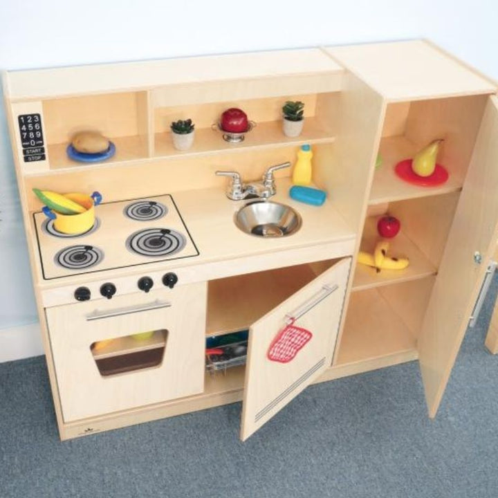 Whitney Brothers Contemporary Kitchen Combo - Natural Front and Top View
