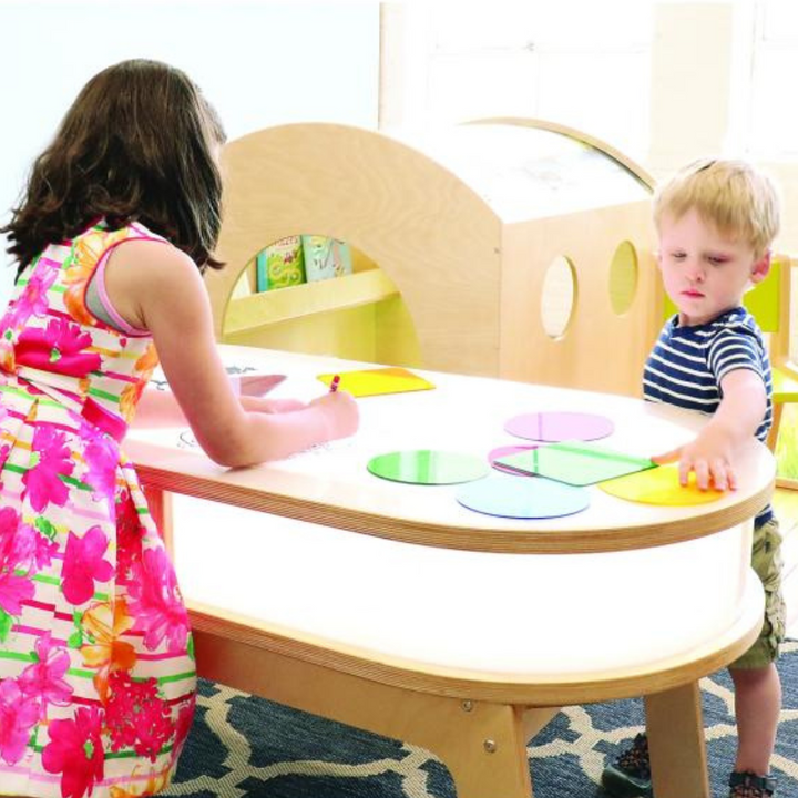 Whitney Brothers Whitney Plus Radiant LED Light Table Two Kids Play