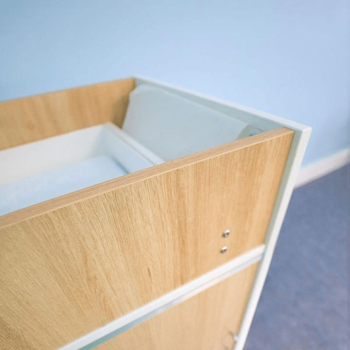 Whitney Brothers elevated™ Infant Changing Cabinet - Close Up Cornner View